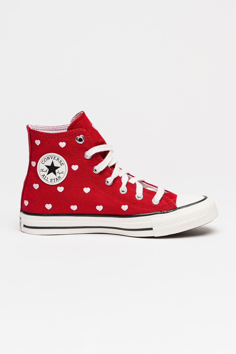 Converse, Tenisi mid-high cu imprimeu cu inimi Chuck Taylor All
