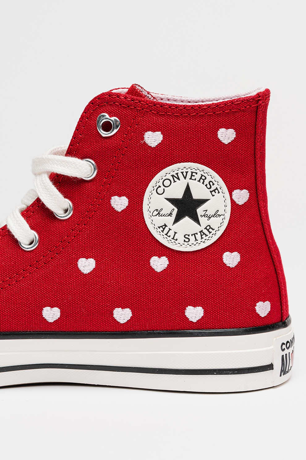 Converse, Tenisi mid-high cu imprimeu cu inimi Chuck Taylor All