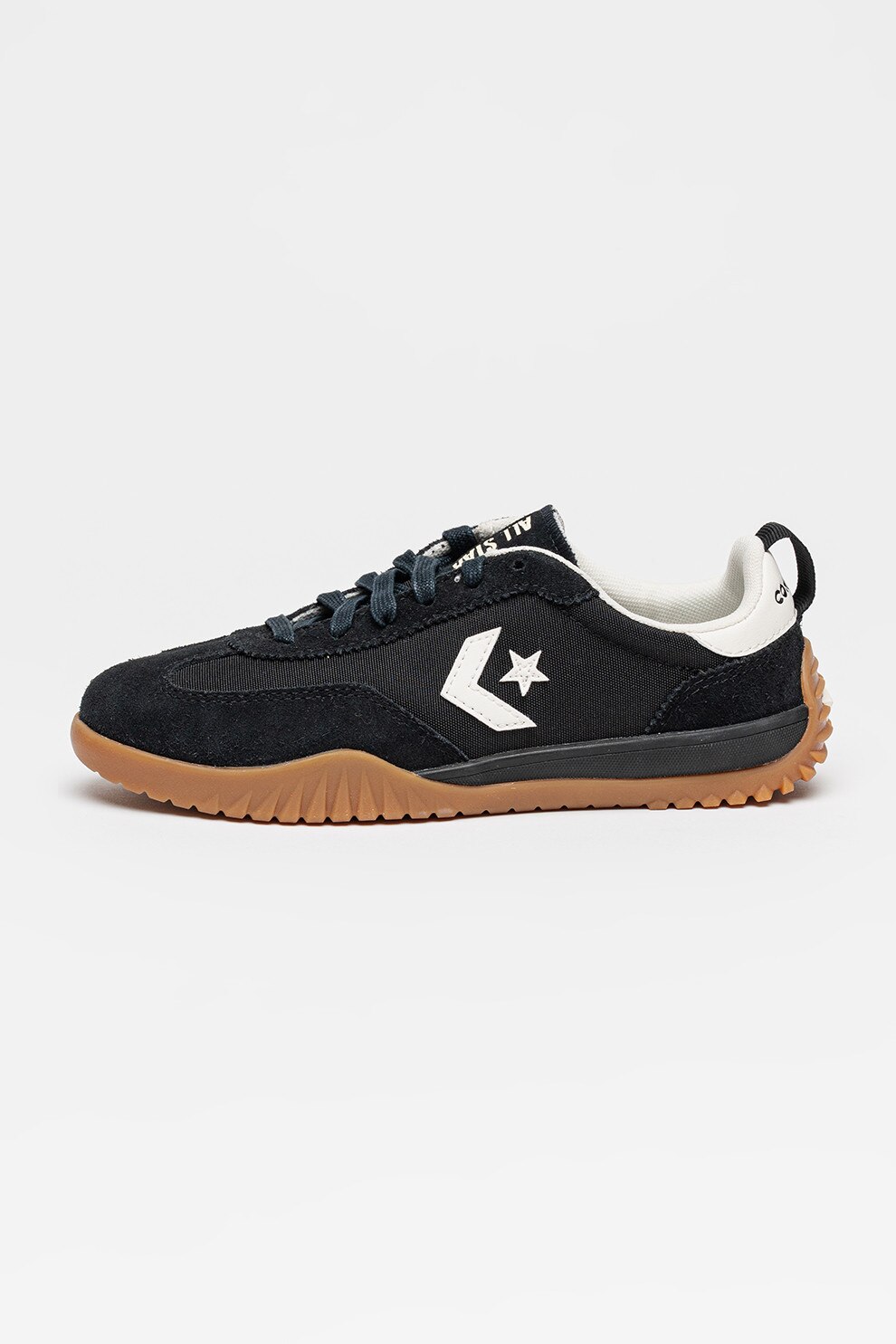 Converse, Pantofi sport cu garnituri din piele intoarsa Run Star, Negru, 37 EU