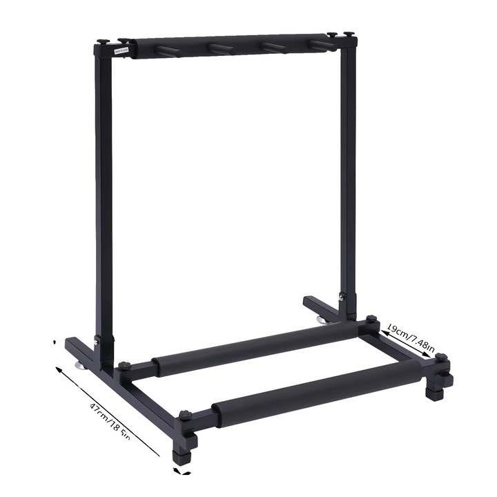 Stativ pentru chitara, 3 Compartimente, Constructie din Fier, Protectie cu Spuma EVA