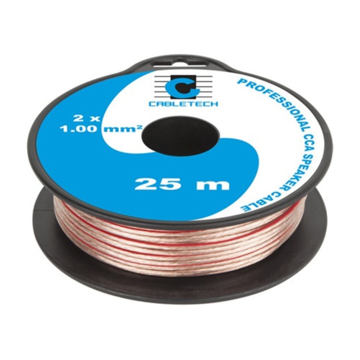 Kruger&Matz CCA 2x1mm átlátszó hangszórókábel 25m