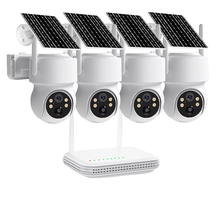 Kit Supraveghere, 8CH NVR, 4 Camere, 4MP, Nocturna, 2TB