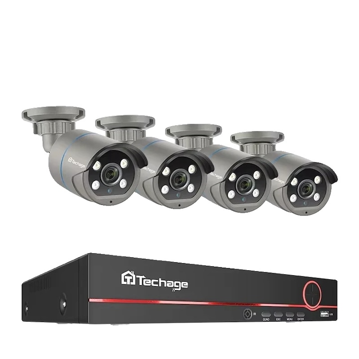 Kit Supraveghere 5MP, 8 Canale, 2 Camere, 1T, 20m