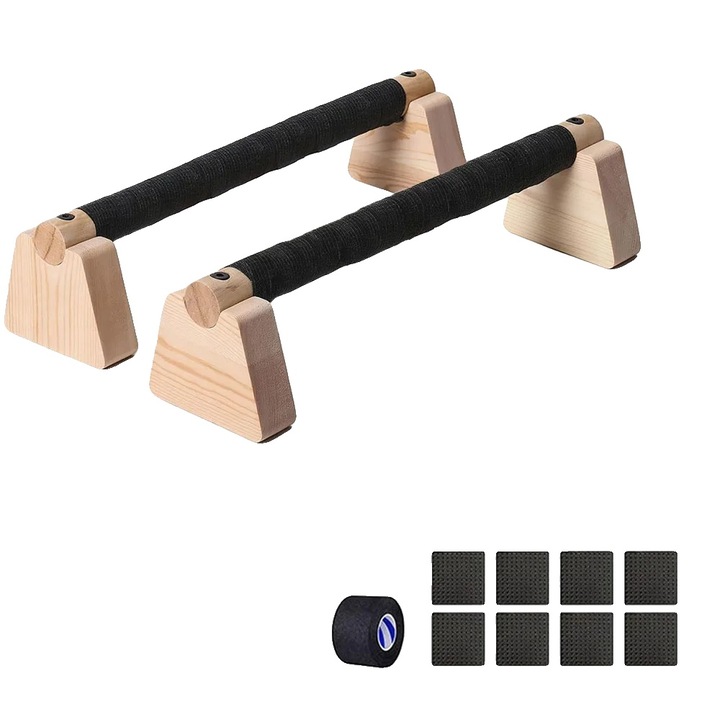 Barele de flotari din lemn, manere anti-derapante, design portabil, 50cm