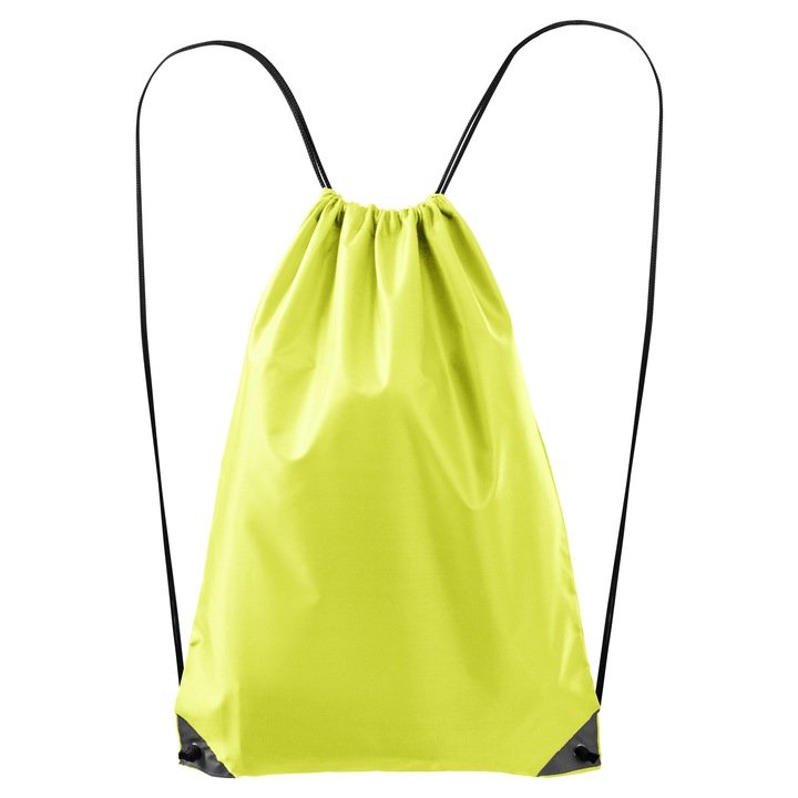 Rucsac pentru copii, GERAVIAN, galben neon, 34x45cm, material poliester, elemente reflectorizante