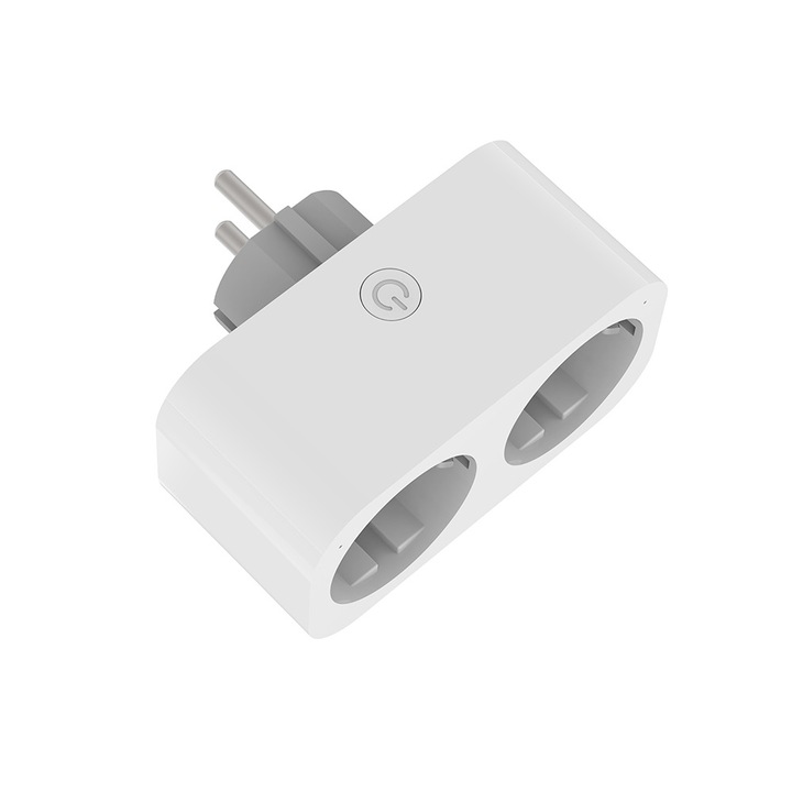 Смарт контакт ORBER, 16A, WiFi, защита от претоварване, бял, преносим