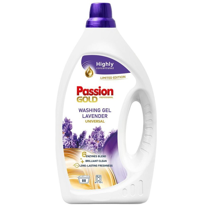 Detergent gel de spalat Passion, Gold Professional, 88 spalari, lavanda, 2L