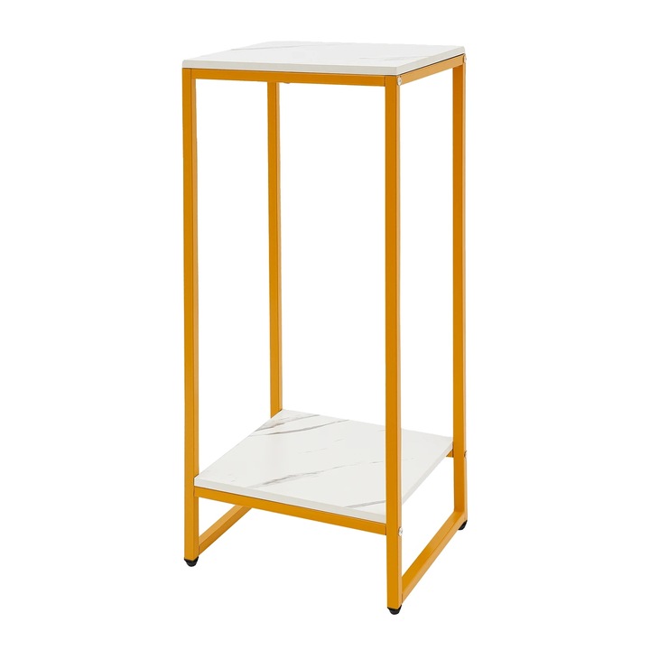 Suport pentru flori, design cu doua niveluri, material durabil, auriu, dimensiuni variate