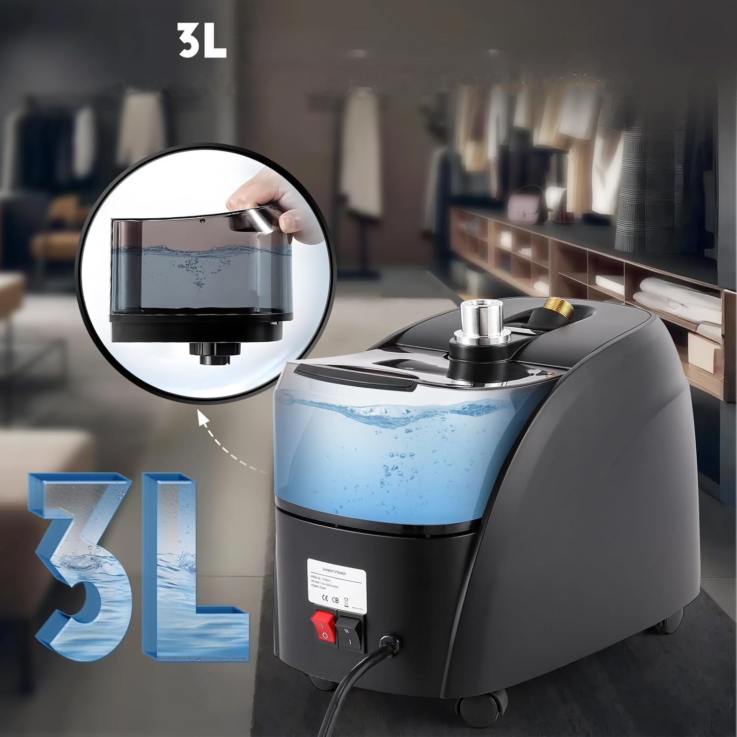 Statie de calcat Cgoldenwall verticala, 2000 W, rezervor 3.2 L, inalta reglabila, cu accesorii