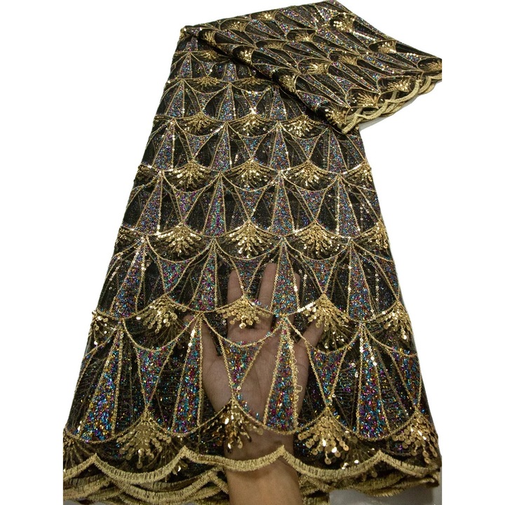 Tesatura din dantela africana, 5 yard, design unic, 120x130cm, material ecologic