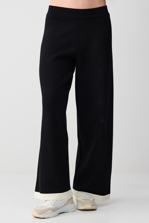 JIMMY KEY, Pantaloni cu croiala ampla si model uni, Negru