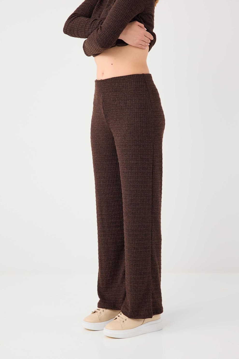 JIMMY KEY, Pantaloni texturati cu croiala dreapta, Maro inchis, XL JIMMY KEY, Pantaloni texturati cu croiala dreapta, Maro inchis, XL