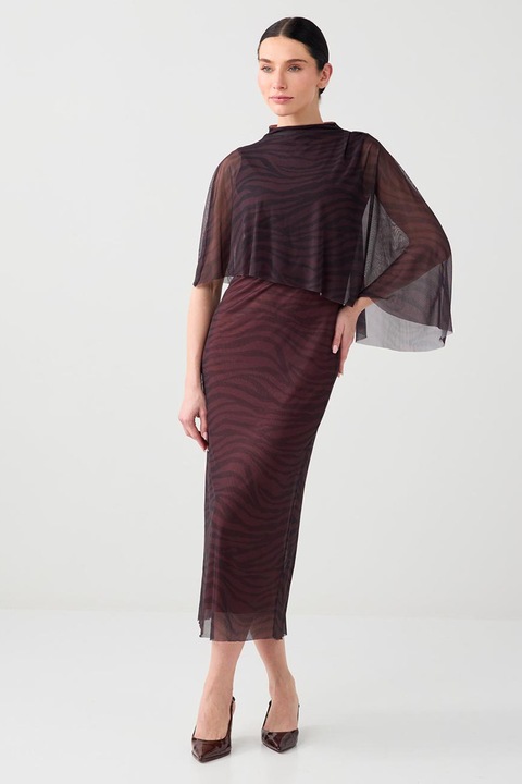 JIMMY KEY, Rochie-capa din tul, Maro inchis