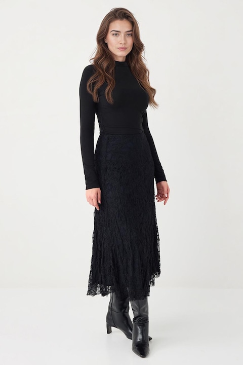 JIMMY KEY, Fusta midi din dantela, Negru