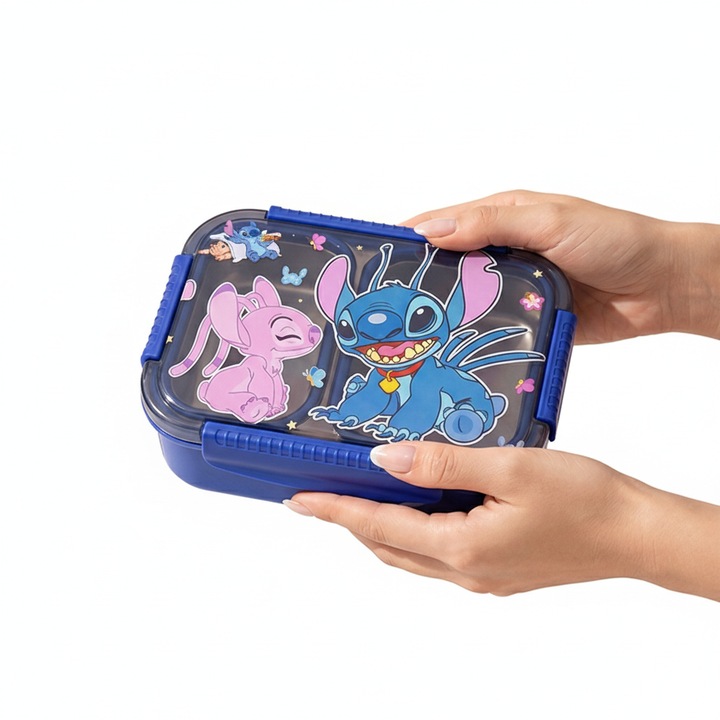 Disney Stitch termosz uzsonnás doboz, fém, szivárgásmentes rendszer, BPA-mentes, mikrohullámú sütőben használható