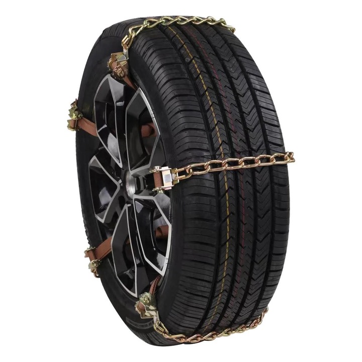 Lanturi antiderapante auto reutilizabile, set 10 buc, otel, pentru anvelope 175x265 mm