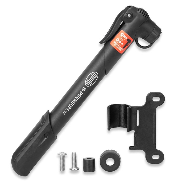 Pompa Manuala pentru Bicicleta, Heyner, 8 bari, design compact, maner ergonomic