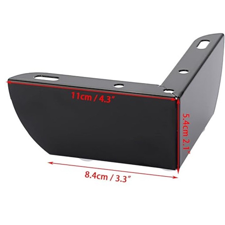 Set 4 picioare de mobilier din otel, 5.4cm, pentru mese, scaune, dulapuri, cu suruburi, negru