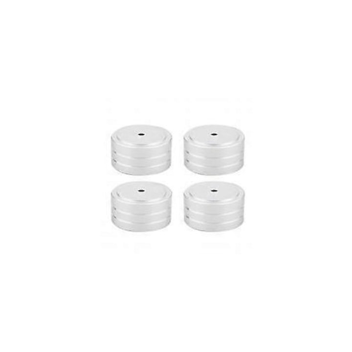 Set 4 picioare de izolare din aluminiu pentru amplificatoare, 40x20mm, argintii