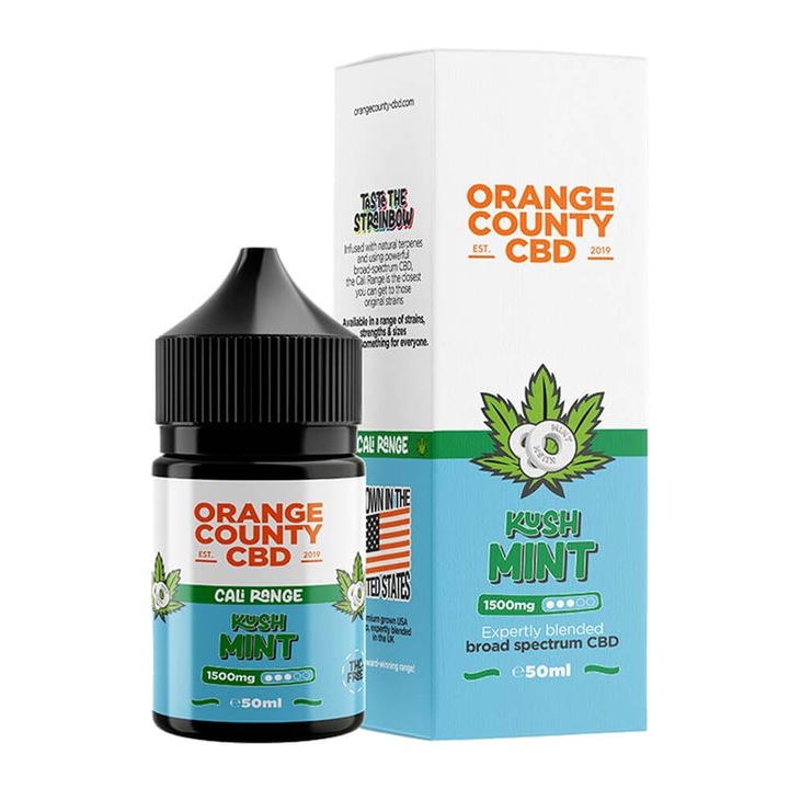 Lichid tigara electronica Orange County, Kush Mint, 50 ml, fara nicotina, menta pamanteasca