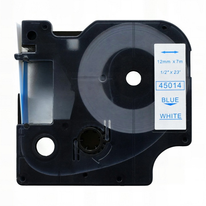 Banda etichete compatibile cu Dymo D1 45014 12mm albastru pe fundal alb
