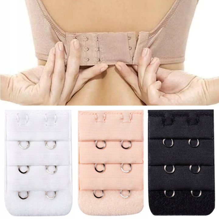 Prelungitor sutien, SNM, set 3 bucati, ajustabil, multicolor, 5x3 cm