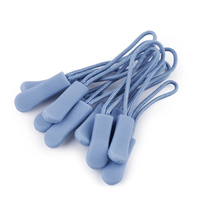 Set 10 buc Accesorii Tragatoare pentru Fermoare, Albastru Deschis, 66mm