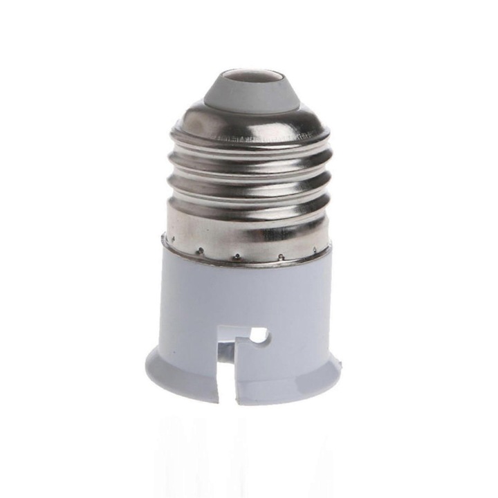 Adaptor bec E27 la B22, plastic, cu rezistenta la caldura, 5x3.2cm, set 1 buc
