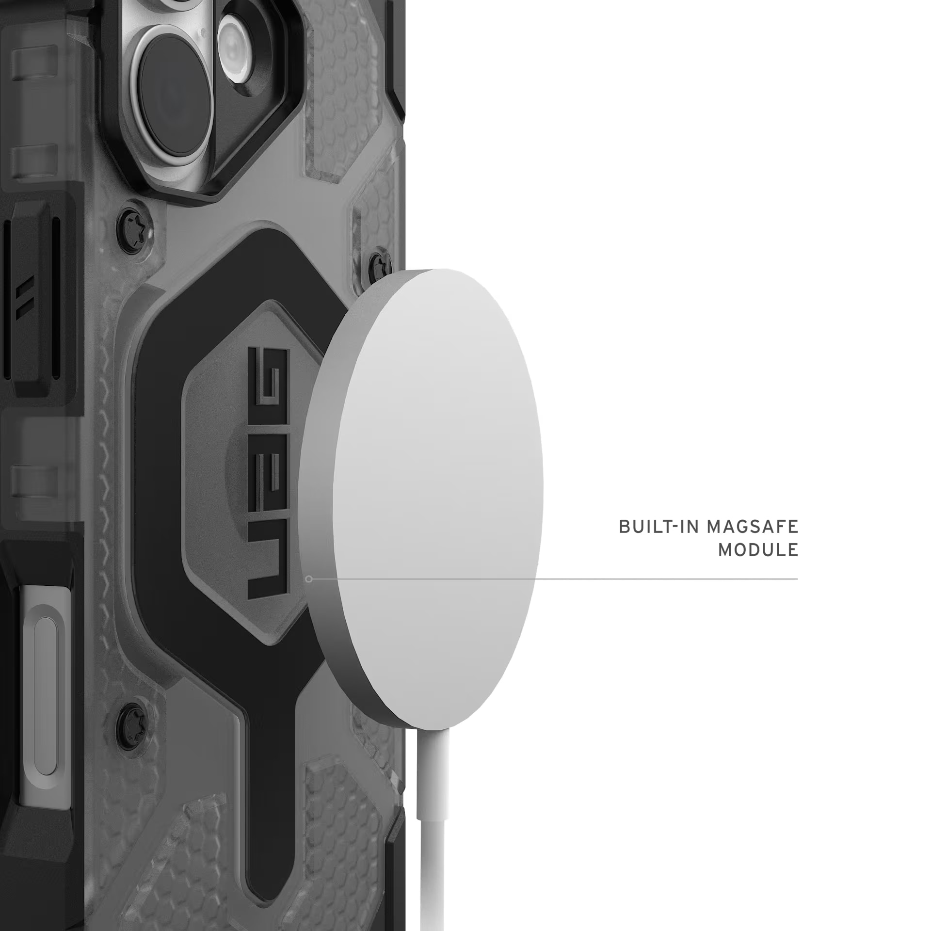 Husa de protectie UAG Pathfinder Clear MagSafe pentru iPhone 17, Ash/Black