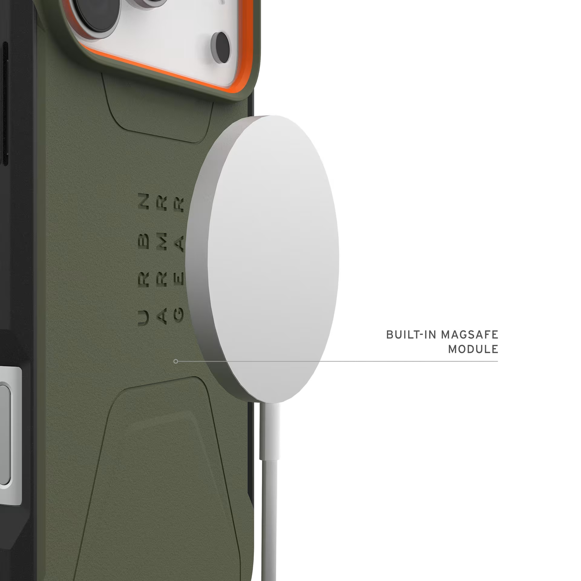 Husa de protectie UAG Civilian Magsafe pentru iPhone 17 Pro Max, Olive/Orange