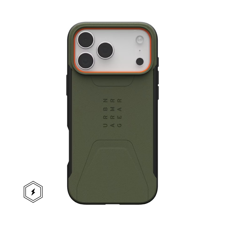Husa de protectie UAG Civilian Magsafe pentru iPhone 17 Pro Max, Olive/Orange
