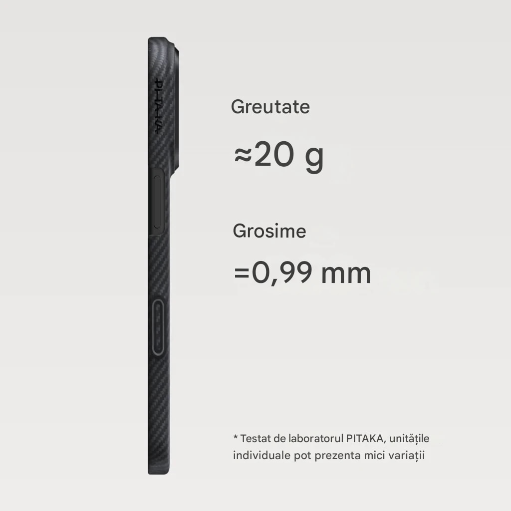 Husa de protectie Pitaka pentru iPhone 17 Pro, MagEZ 7 Pro 600D Ultra-Slim Negru/Gri