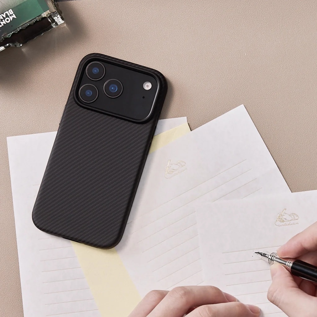Husa de protectie Pitaka pentru iPhone 17 Pro Max, Aramid UltraGuard Negru Gri