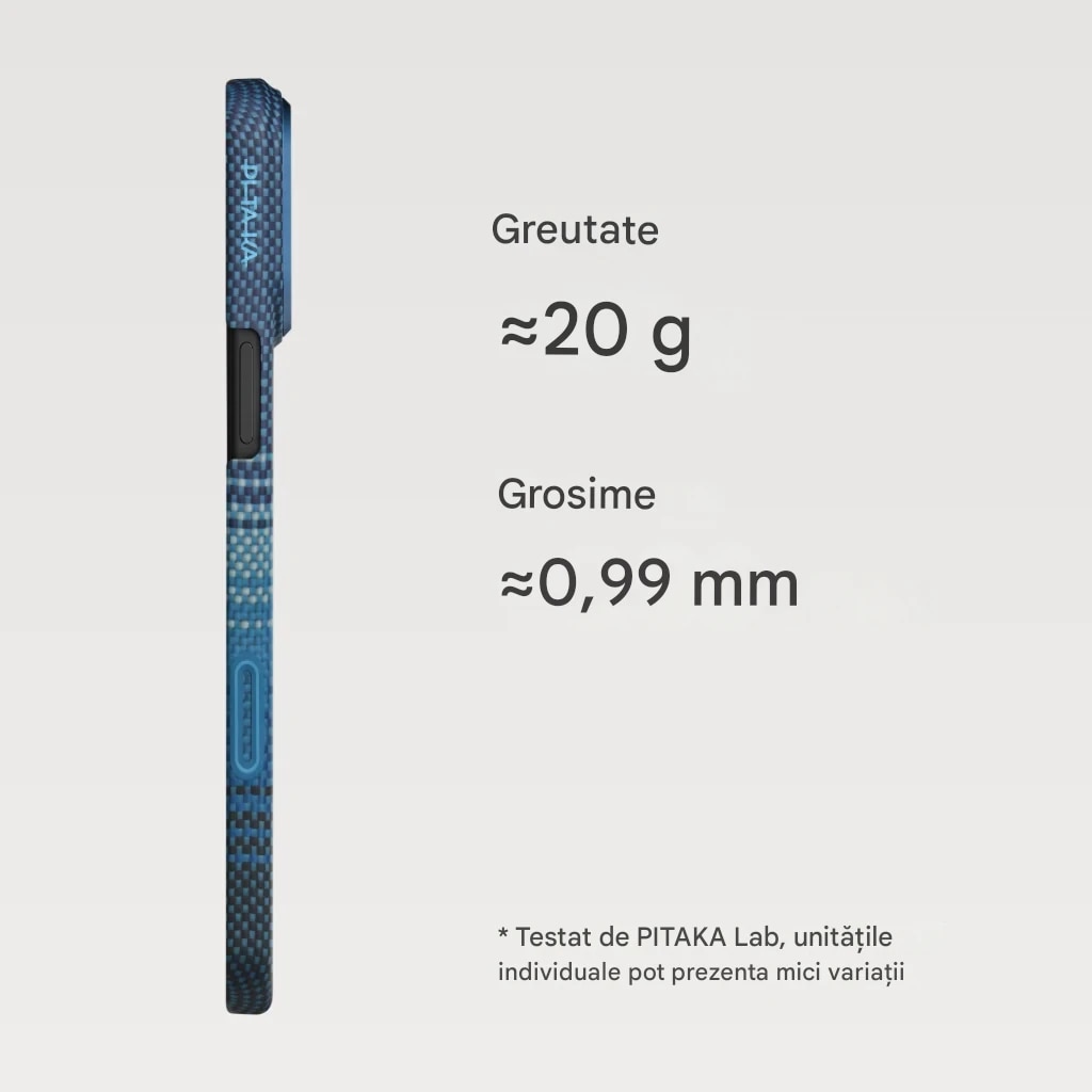 Husa de protectie Pitaka MagEZ 7 Ultra-Slim Aramida Magsafe pentru iPhone 17, Moonrise