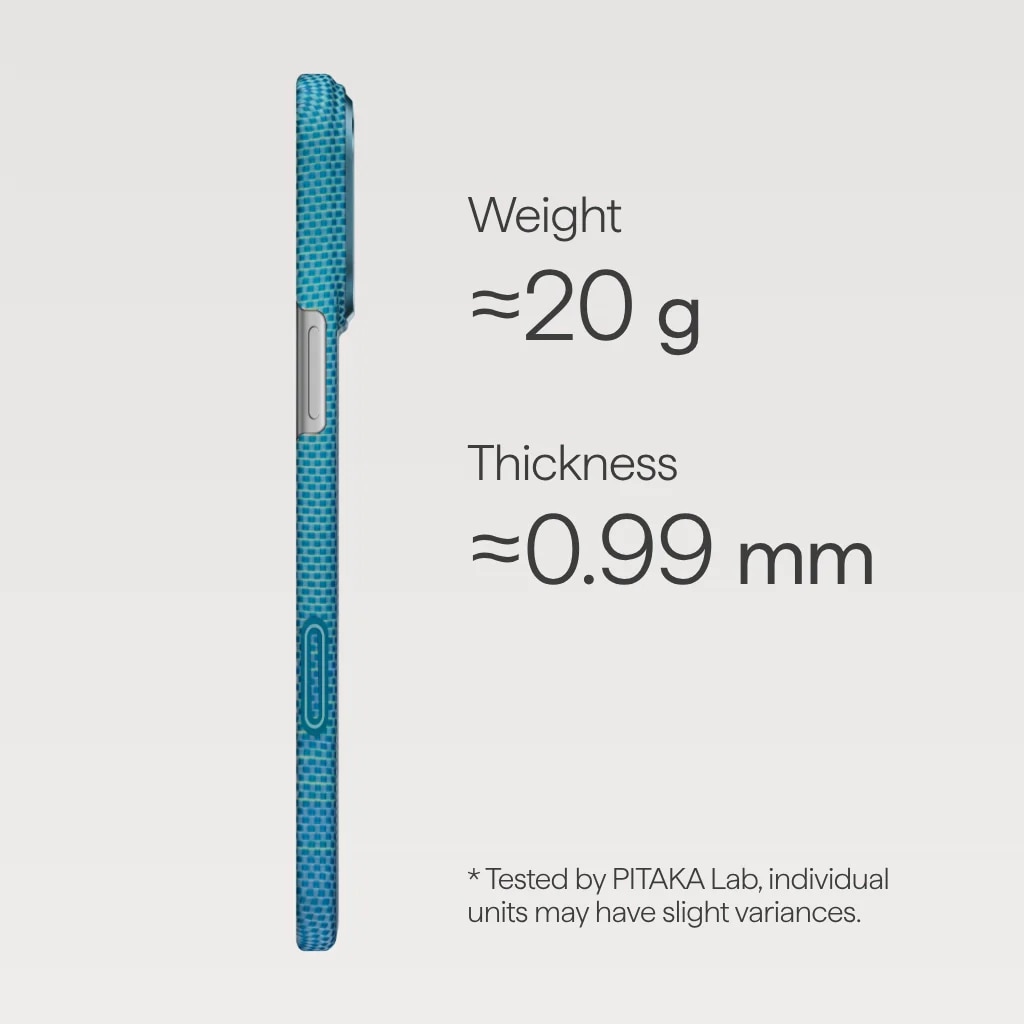 Husa de protectie Pitaka pentru iPhone 17 Pro Max, Ultra-Slim Lucid Blue (PitaTap)