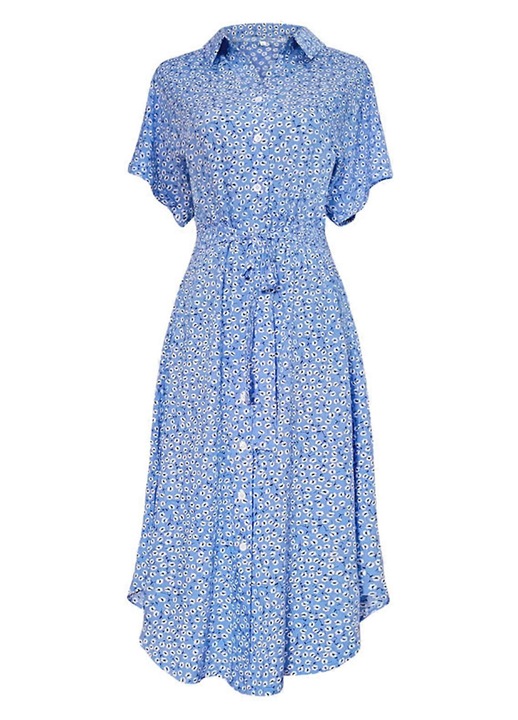 Rochie, Textil, Albastru, XL INTL