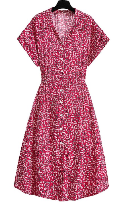 Rochie, Acetat/Viscoza, Rosu, S INTL