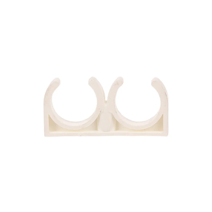 2 db dupla rögzítőbilincs készlet, műanyag, 22 mm, fehér