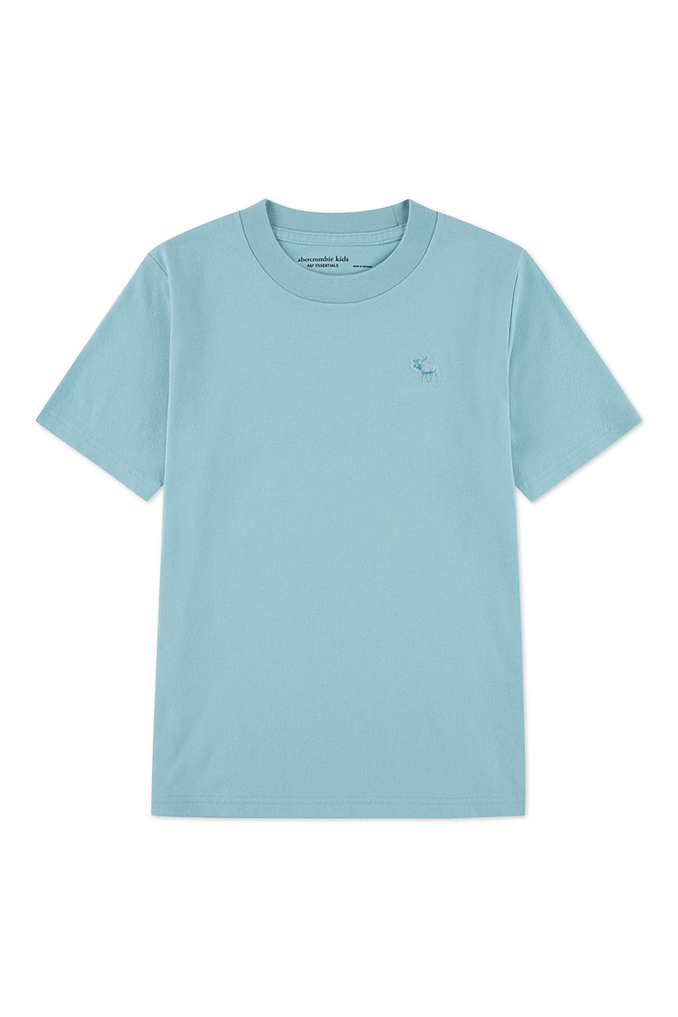 Abercrombie & Fitch, Tricou regular fit cu decolteu la baza gatului, Turcoaz, 160-165 CM