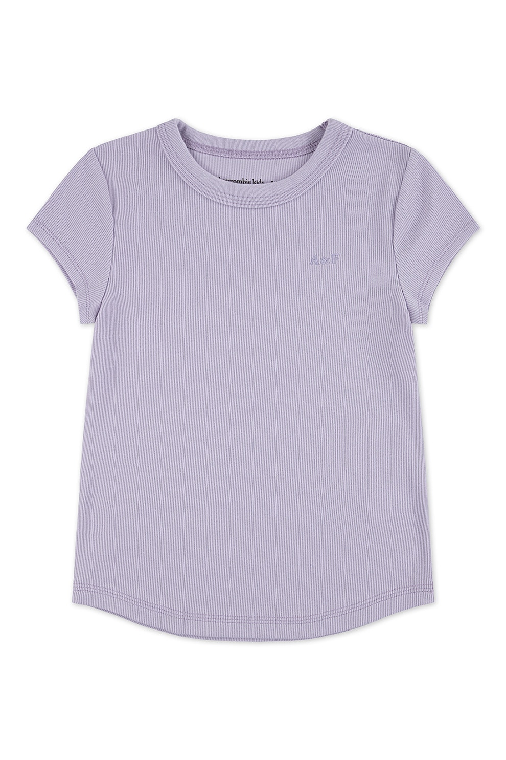 Abercrombie & Fitch, Tricou striat cu logo discret, Violet deschis, 150-157 CM