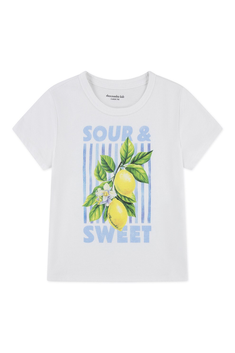 Abercrombie & Fitch, Tricou din amestec de bumbac cu imprimeu, Gri deschis, Galben, 157-163 CM