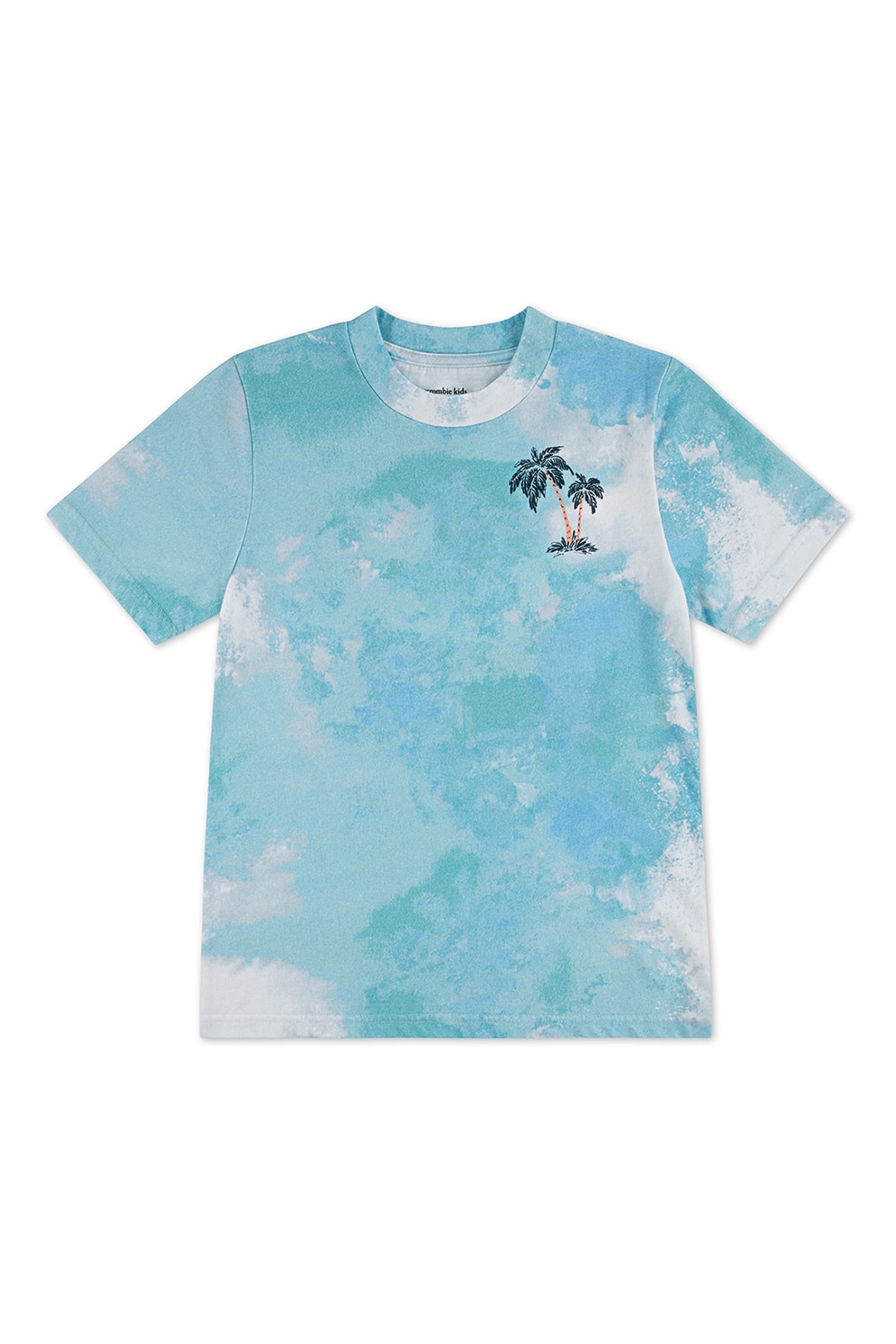 Abercrombie & Fitch, Tricou cu imprimeu pe partea din spate Palm Springs, Turcoaz, Verde englez, 145-152 CM