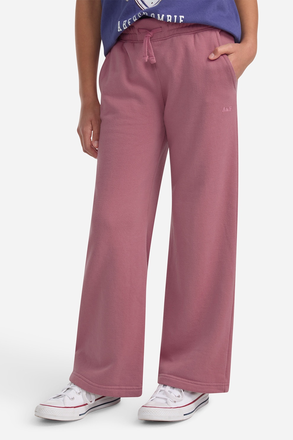 Abercrombie & Fitch, Pantaloni de trening cu croiala ampla Essential, Rosu stins, 142-150 CM