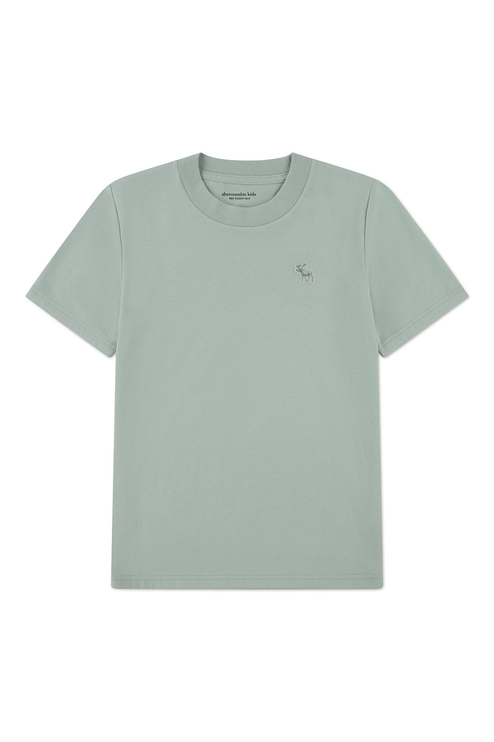 Abercrombie & Fitch, Tricou regular fit cu decolteu la baza gatului, Gri antichizat, 122-135 CM