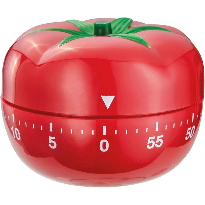 Механичен кухненски таймер във формата на домат, 60 минути, без батерии