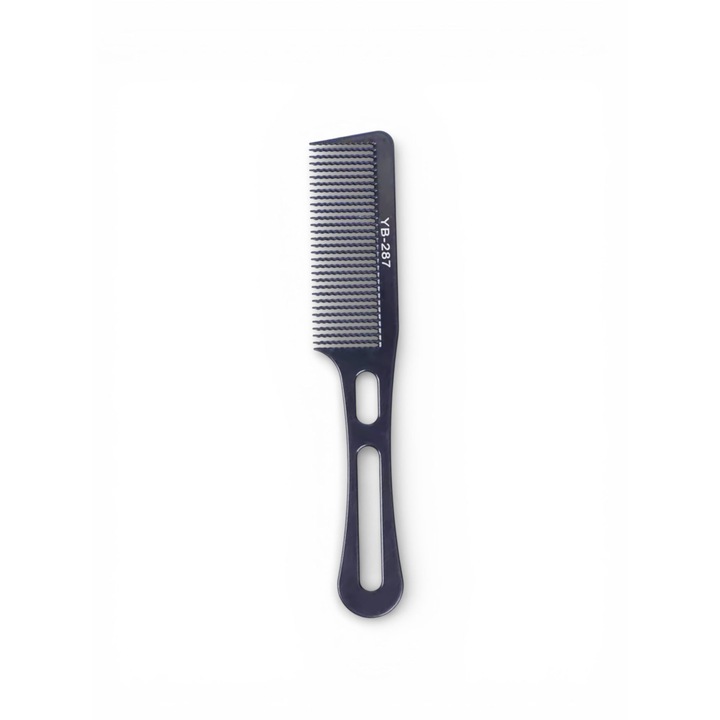 Pieptene King Barber profesional, dinti fini, maner ergonomic, negru