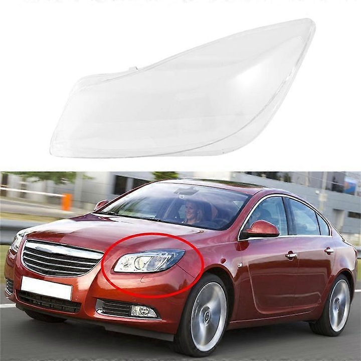 Capac far stanga transparent pentru Opel Insignia 2009-2011, material PC, usor de instalat