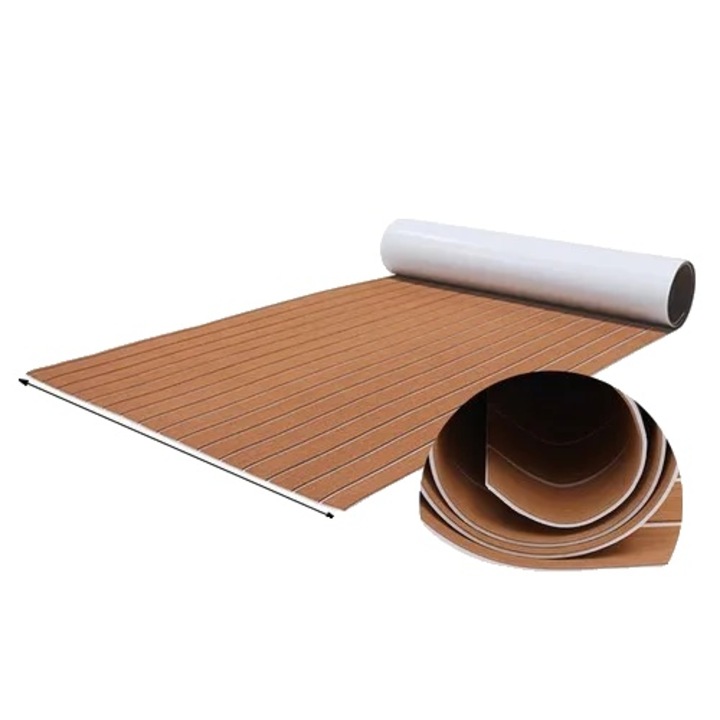 Covor pentru ambarcatiuni, rezistent la apa, antiderapant, maro, 240x90cm