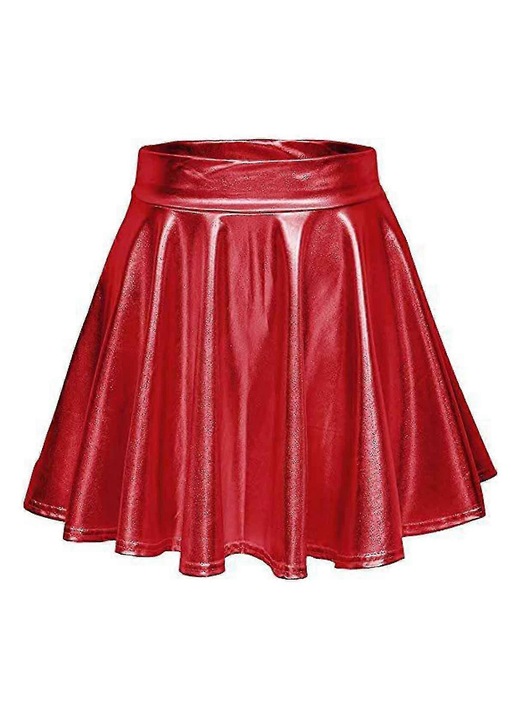 Fusta plisata dama, poliester, rosu, M INTL