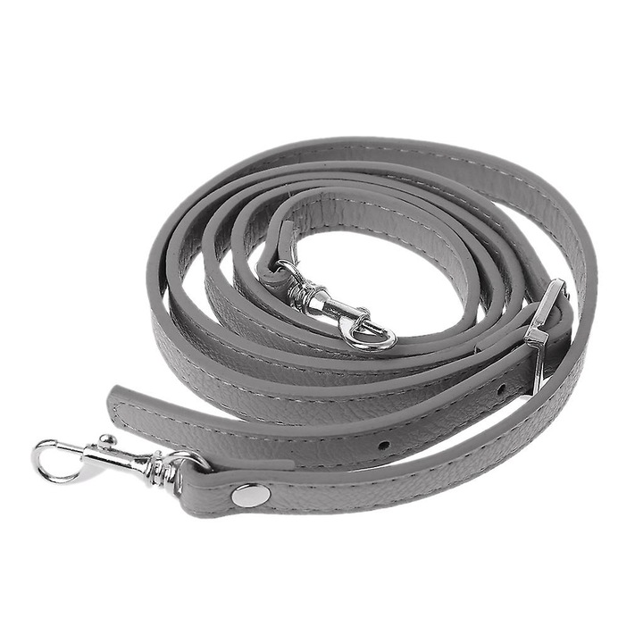 PU táskapánt, szürke ezüsttel, állítható hossz 110-120cm, 1 darabos készlet